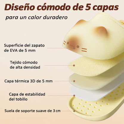 Zapatillas de gato calentitas e impermeables