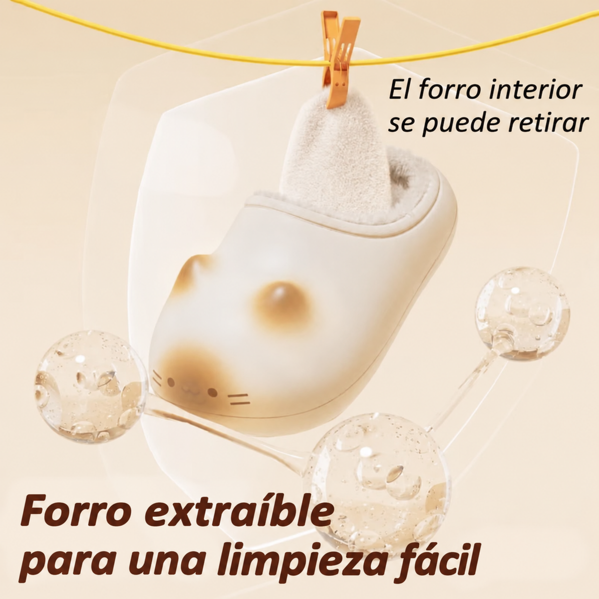Zapatillas de gato calentitas e impermeables
